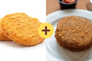 Chicken Burger Patty (Breaded) + Mutton Burger Patty (Breaded)